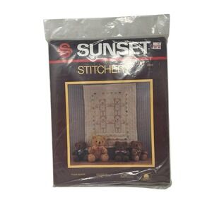 Sunset Wall Hanging Kit 2884 Four‎ Bears Stitchery New Vintage Cross Stitch